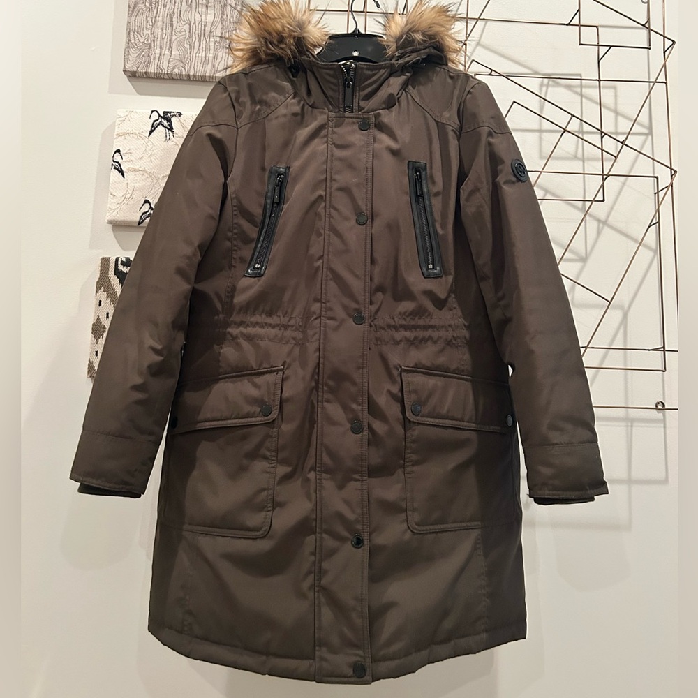 Michael Kors Brown/Olive Insulated Winter Coat Size L